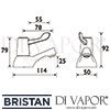 Bristan Lever Bath Taps wIth 3 Inch Levers Dimensions